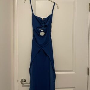 Blue cutout summer dress